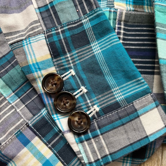 Blue patchwork blazer - Picture 2 of 5